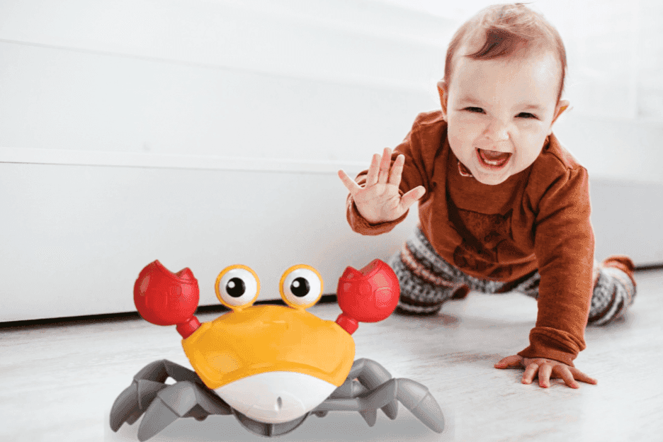 🦀 Caranguejo Fujão Interativo Infantil – Brinquedo Inteligente que Corre e Desvia de Obstáculos | Diversão Garantida!